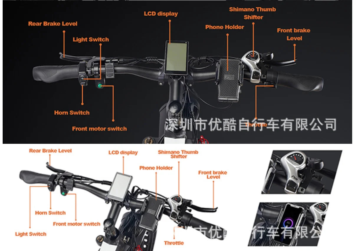 EB7PRO EBike 2000W Powerful Motor 52V23AH Battery Hydraulic Braking Electric Bicycle 26-Inch Fat Tire All Terrain Electric Bike