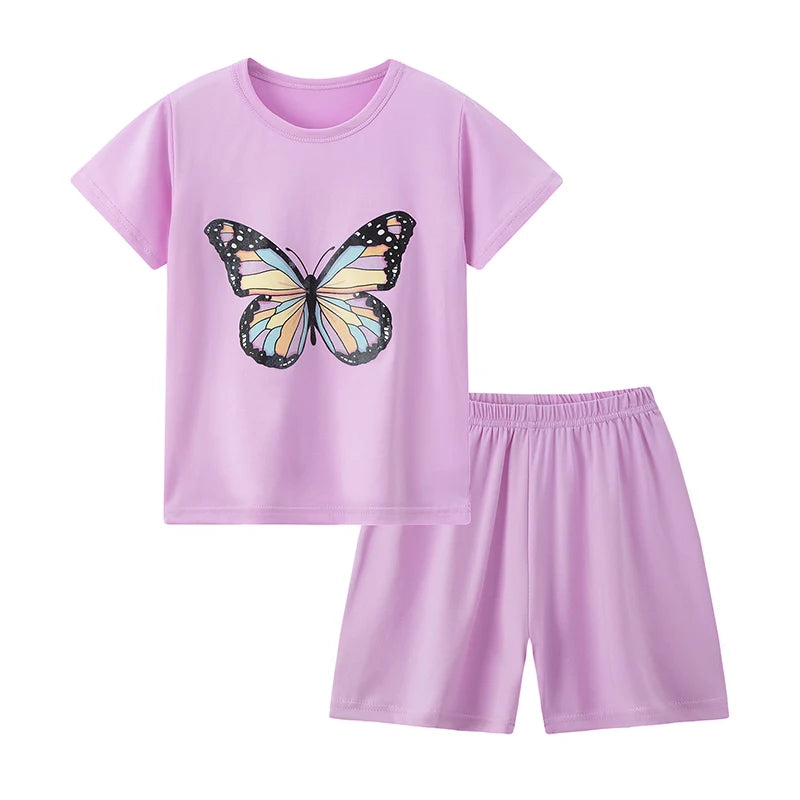 8/2 Pcs Children's Summer Cute Printing Suit Boy Casual Fashion Pocket Bear Short Sleeve Girl Sweet And Cute Joker Comfort Short