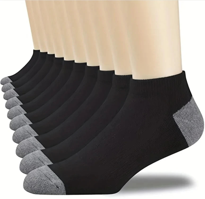 5pairs/set Men's Breathable Casual Sports Socks Quarter Socks For All Seasons