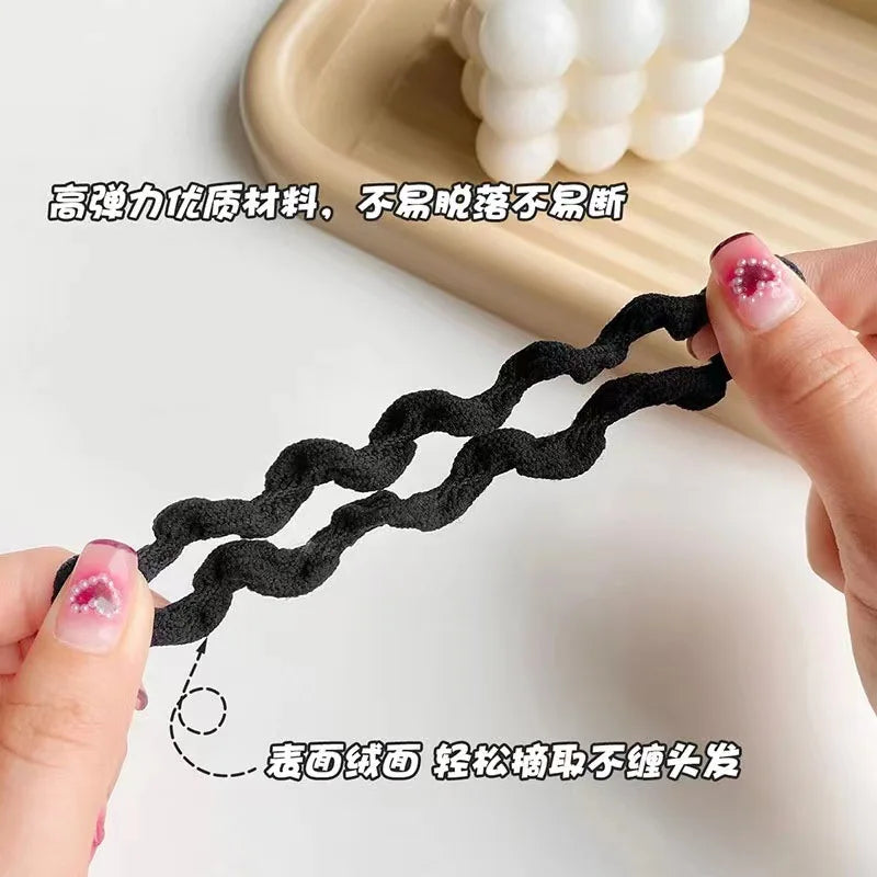 5Pcs/Lot Minimalist Black Brown Hair Rope Soft High Elastic Hair Bands Casual Women Girls Ponytail Scrunchies Hair Accessories