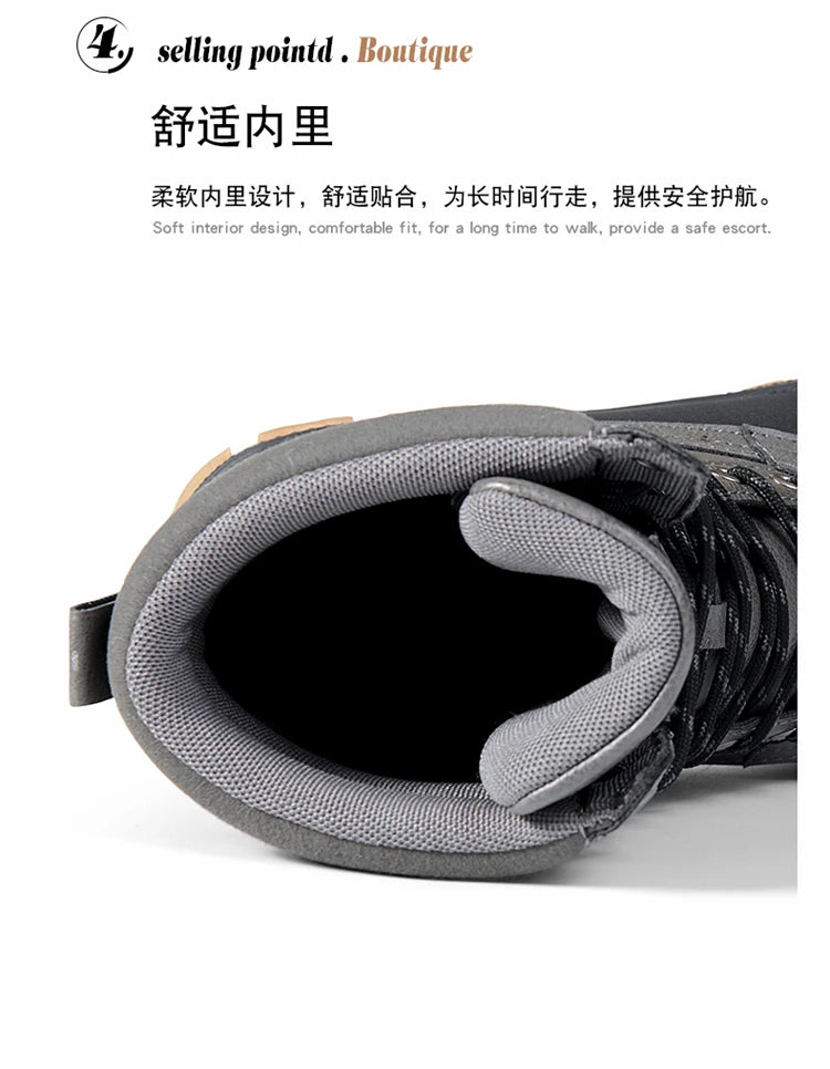 Plus Size 47 Outdoor Men Boots Winter Snow Boots for Men Training Work Boots Waterproof Slip-Resistant Keep Warm Winter Shoes