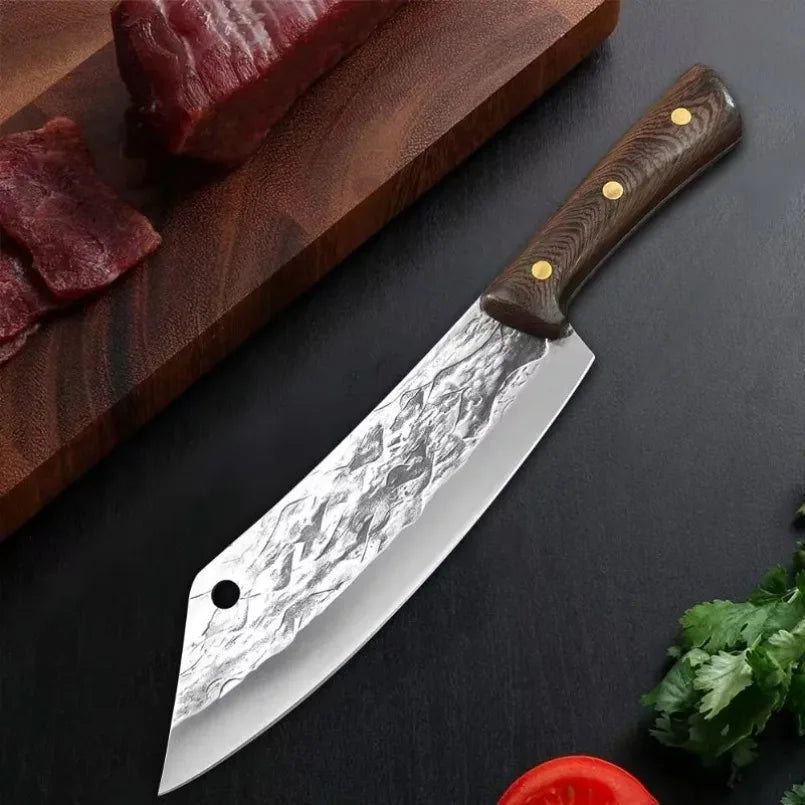 Wood Handle Kitchen Boning Knives Meat Cleaver Vegetable Bone Chop Butcher Knife Stainless Steel Professional Hand Forged Knives