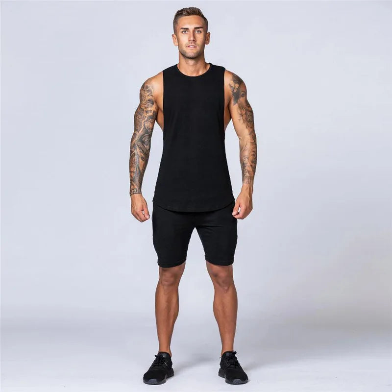 Men Cotton Sleeveless Shirt Casual Gym Tank Top Man Quick Dry Fitness Basketball Vest Bodybuilding Running t-Shirt Man Clothing