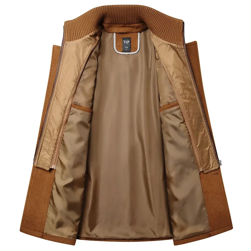Men Winter Jackets Cashmere Overcoats Wool Blends Trench Coats High Quality New Winter Coats Male Business Casual Trench Coats