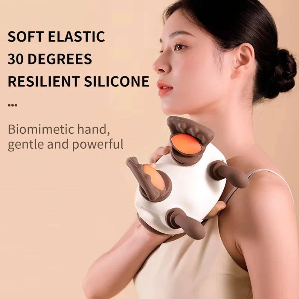 Neck Shoulder Massager Kneading Shiatsu Massager Shawl Kneading Spine Back Muscle Relaxer Trapezius Neck and Shoulder Massage