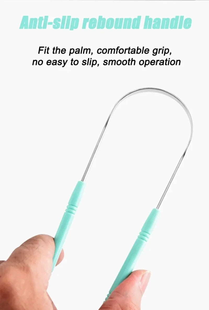 Tounge Scrapers Limpiador De Lengua Stainless Steel Fresh Breath Cleaning Coated Tongue Toothbrush Oral Hygiene U-shaped Metal