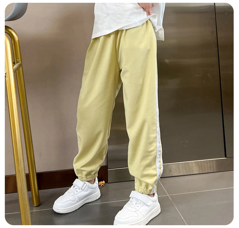 1/3 Pieces Children's summer solid color basic sports pants boys casual Joker elastic waist girl sweet and lovely mosquito pants