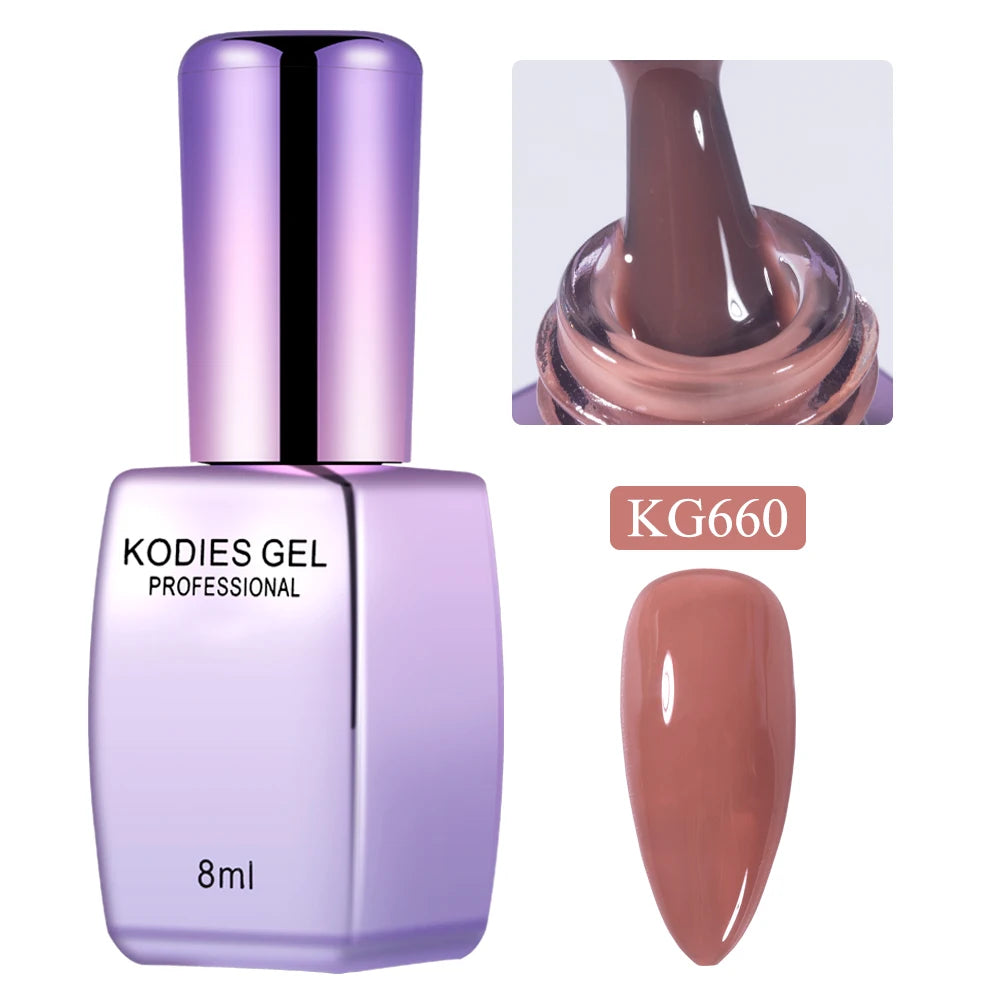 KODIES GEL New Gel Nail Polish 8ML Jelly Autumn Winter UV Semi Permanent Milky White Soft Nail Art Gels Varnish French Manicure