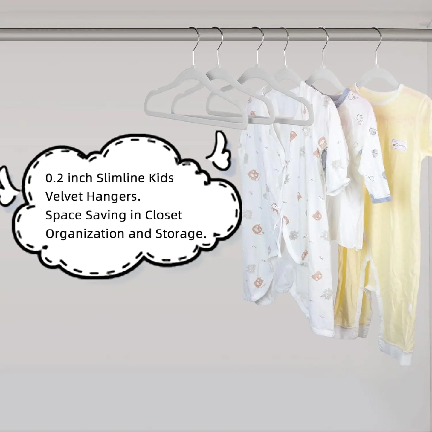 Pack of 10-Children's Velvet Non-Slip Hanger, Slim and Space Saving - 360° Swivel Hooks,Durable Junior Hanger
