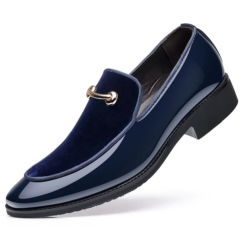 Italian Men's Dress Shoes British Suede Patent Leather Casual Shoes Korean Trendy Loafers 2024 Male Wedding Party Shoes for Men