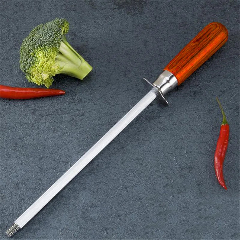 Professional Chef Blade Sharpener Rod Diamond Sharpening Stick Honing Steel For Kitchen Blade Stainless Steel Blade