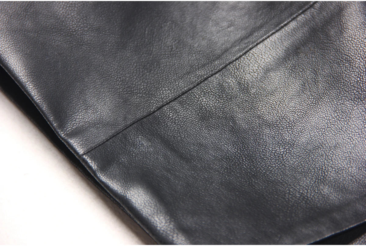 2024 Spring And Autumn New High-end Fashion, Simple Temperament, Slim Slim Skin, Women's Pu Leather Suit Skirt Dress