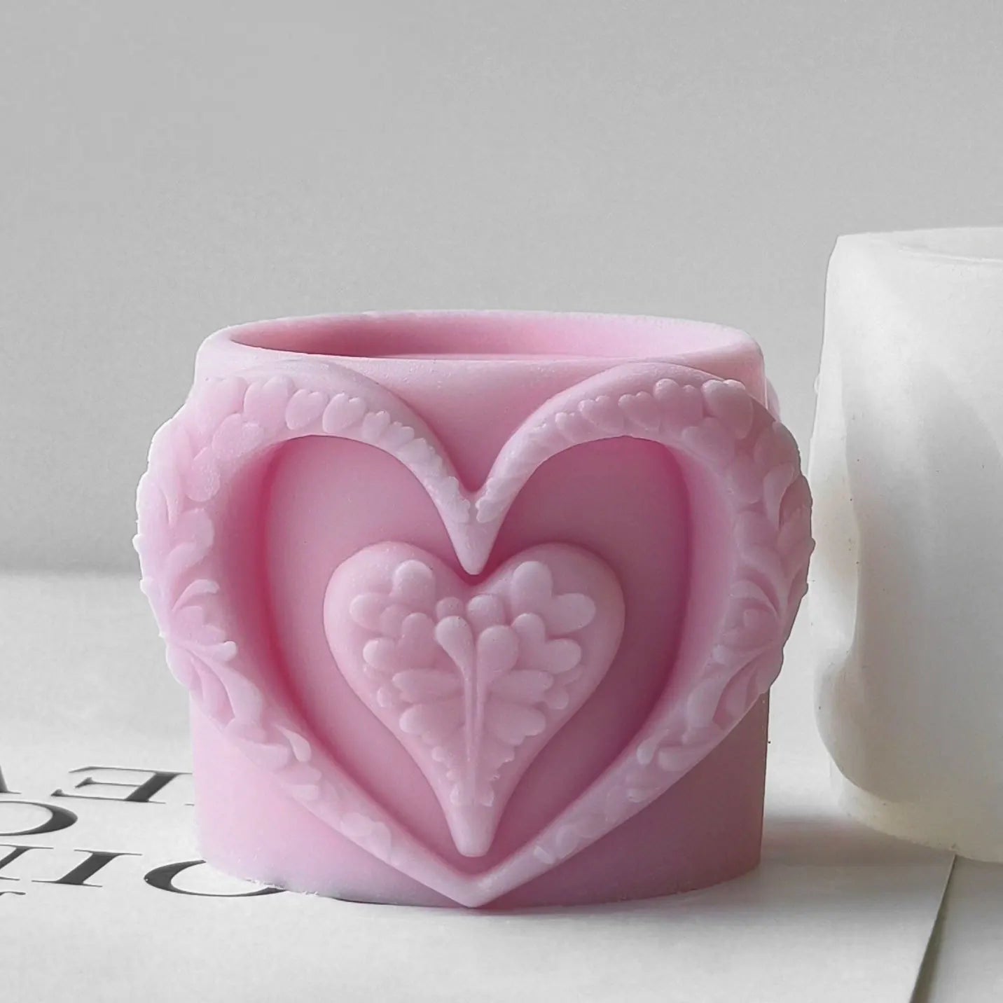 3D Love Cup Aroma Candle Silicone Mould DIY Valentine's Day Handmade Aromatherapy Plaster Ornament Mould