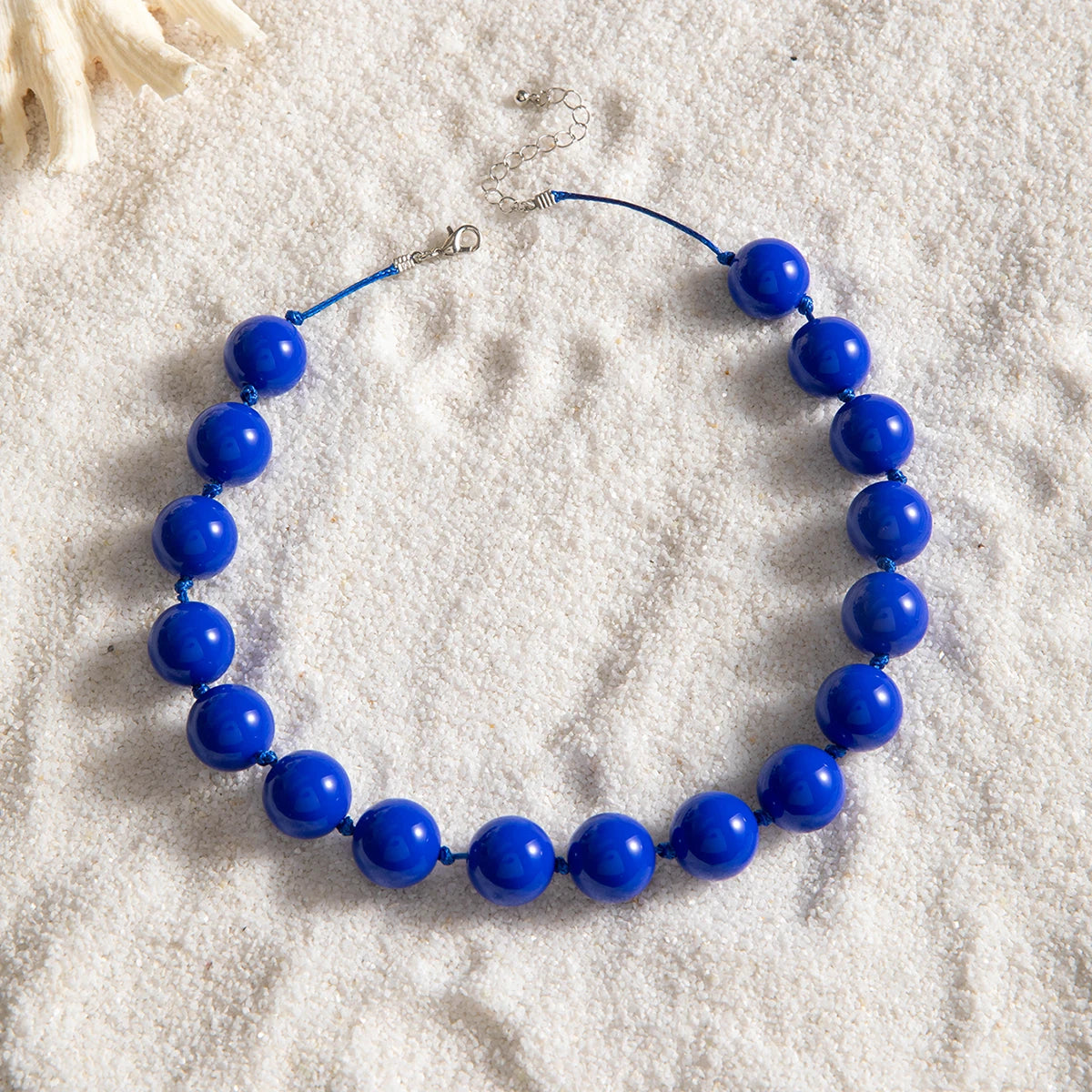 Docona Fashion Colorful Resin Big Beads Necklace Bracelet Set for Women Personality Originality Holiday Jewelry Accessories Gift