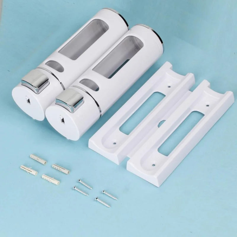 Lamgool Single/double Soap Dispenser Wall-Mount Shower Bath Shampoo Dispenser Liquid Soap Container Bathroom Accessories