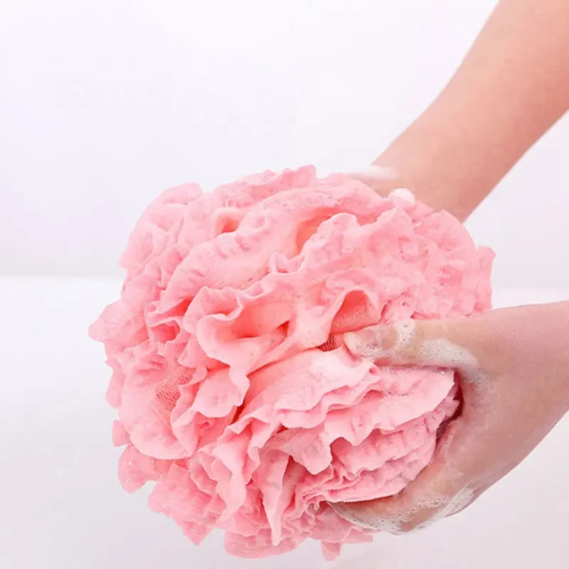 Soft Bath Scrub Bath Ball Body Clean Bath Puff Bathroom Supplies  Flower Scrubbing Bubble Shower Mesh Sponge Back Brush