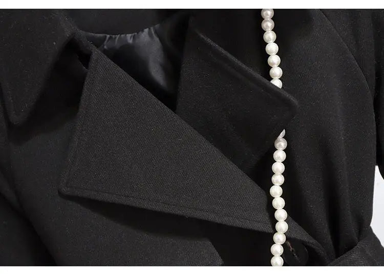Femme Wool Jacket Women 2025 New Autumn Winter Coat Female Outerwear Short Windbreaker Long Sleeve Tops Black Overcoats