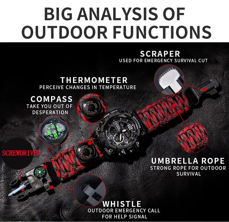 SHIYUNME G Style Military Sports Digital Watches Compass Outdoor Survival Multi-function Waterproof Mens Watch Relogio Masculino