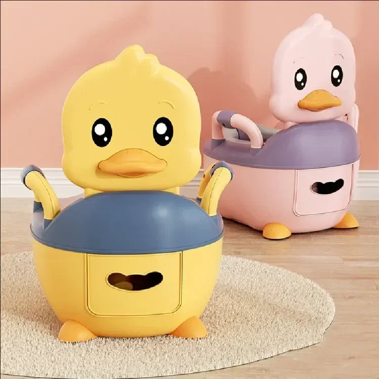 Potty Training Toilet for Kids Household Cute Cartoon Duck Soft Hard Cushion Clamshell Waist Guard Toilet Baby Toilet Supplies