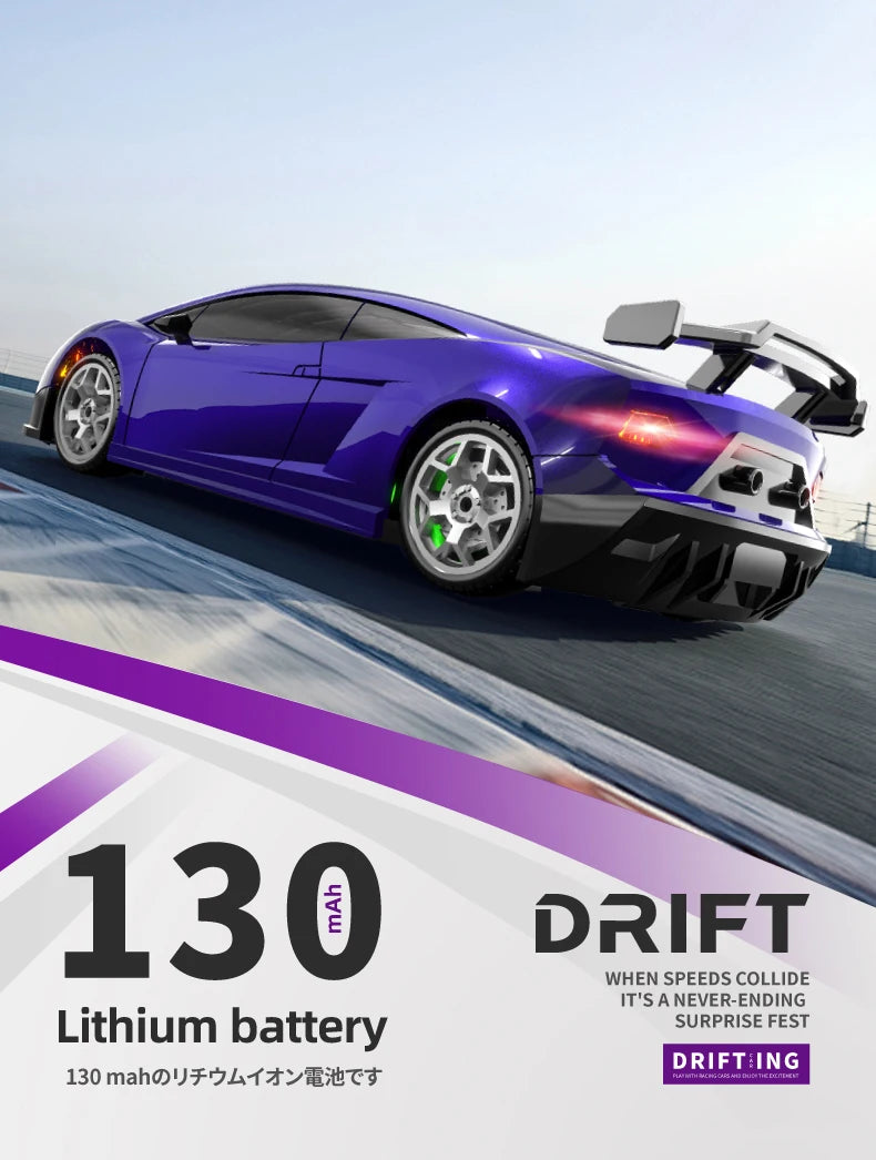 Model 2198: 1:43 Scale 4WD Remote Control Drift Toy Car with Smooth Handling and Realistic Drifting Effects