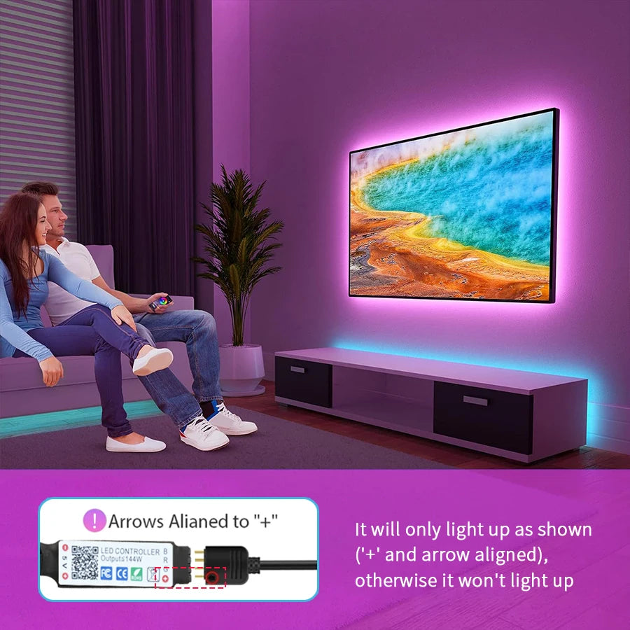 Colorful LED light strip with 24 key remote control APP to control indoor party atmosphere lights, 1/2/3/5/10/15/20M for you to