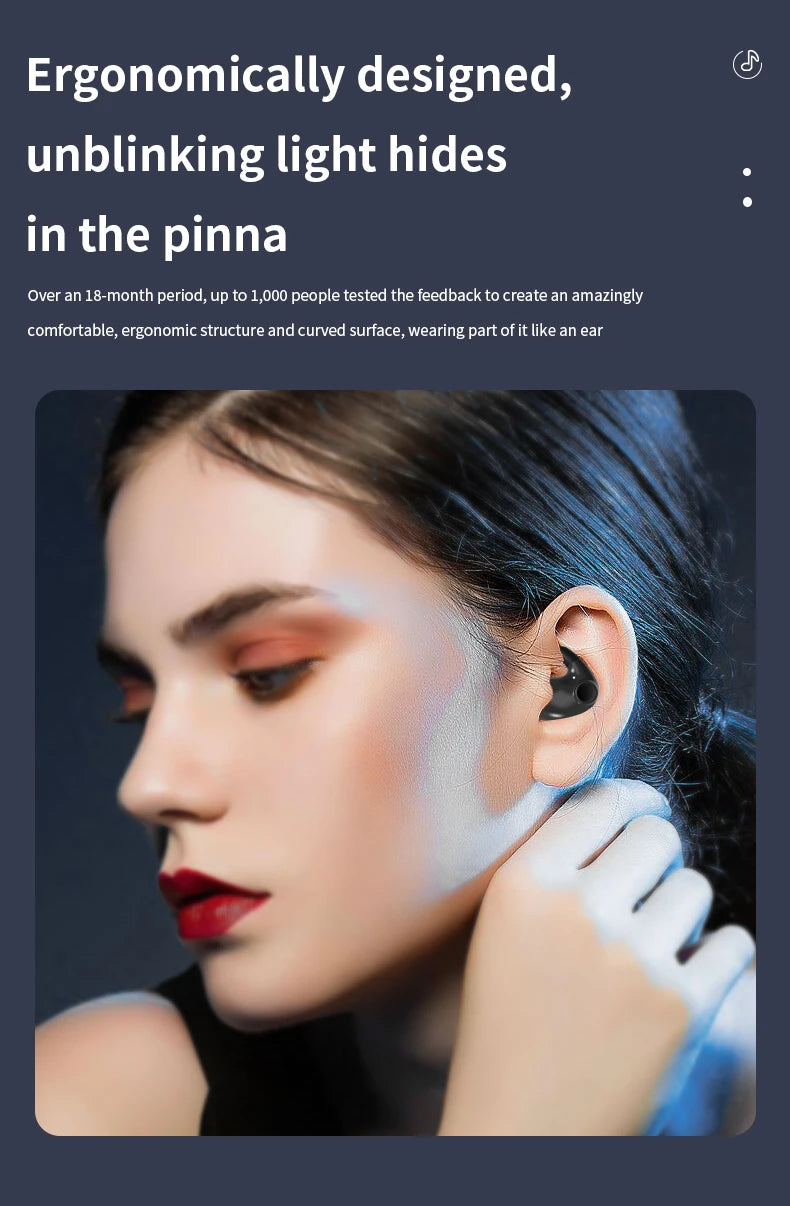 Sleep Invisible Stereo Headset IPX5 Waterproof Wireless Bluetooth Earphone Earbuds with Mic for Phone Bluetooth 5.3 Headphones