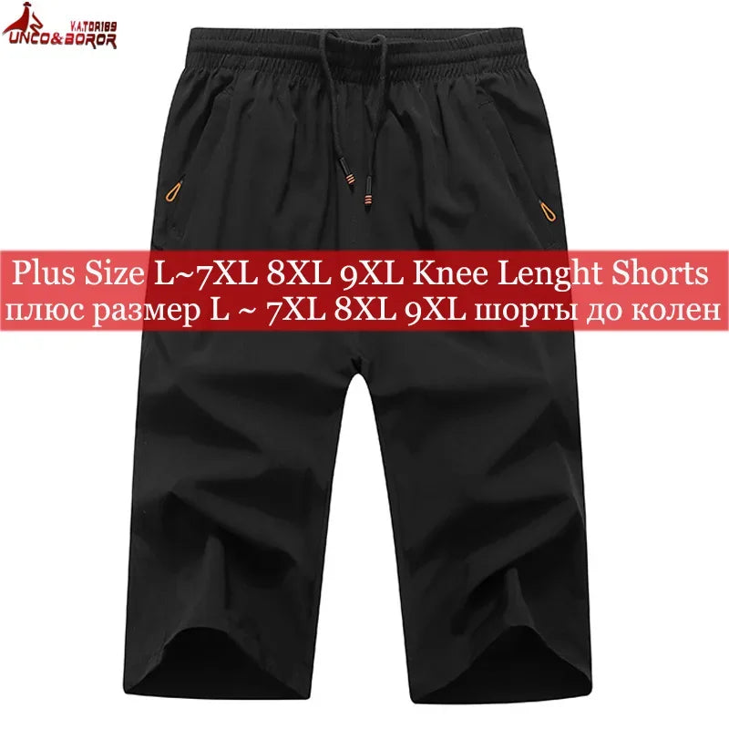 Plus Size 7XL 8XL 9XL Summer Bermuda Masculino Beach Shorts Men Casual Breathable Quick-drying Capri Joggers Men Running Shorts
