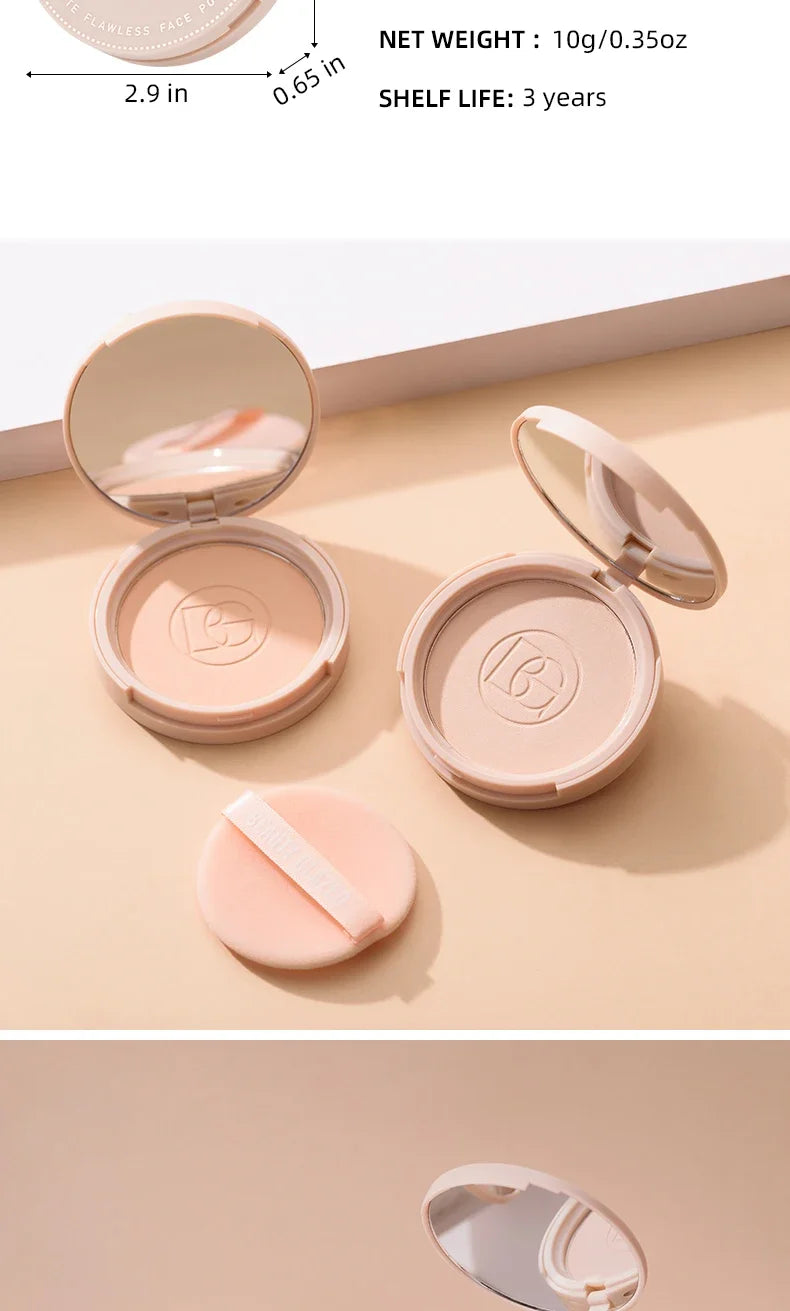 BEAUTY GLAZED Face Powder Oil Control Flawless Long Lasting Waterproof Lipstick Matte Setting Powder Face Makeup With Mirror