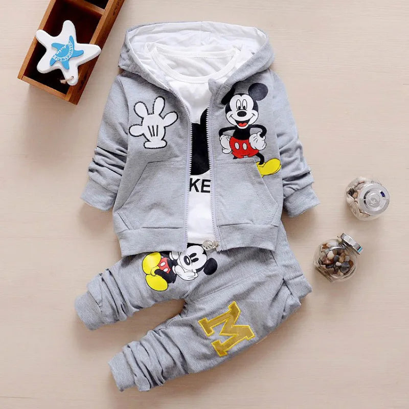 Spring Autumn Products Boys Clothes Set Cute Cotton Hooded Coat T-shirt Pants 3PCS Set Casual Kids Sportswear baby girl clothes