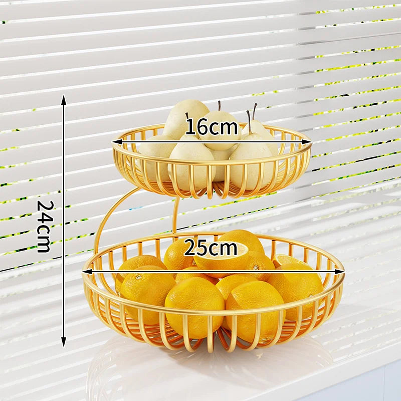 Multi-Layer Solid Wood Fruit Bowl Large Capacity Tabletop Snack Tray Organizer For Living Room Coffee Table Kitchen Decor