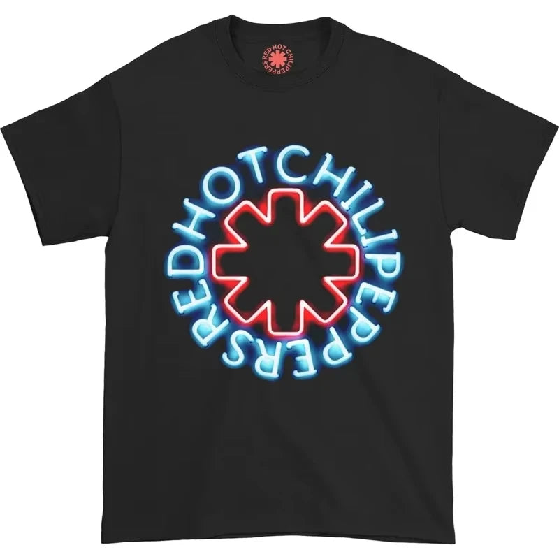 2026 New Cotton Tshirt Red Hot Chili Peppers Men Cartoon Cool Funny Women and  Men  T-shirt Harajuku Short-Sleeve Loose Tees