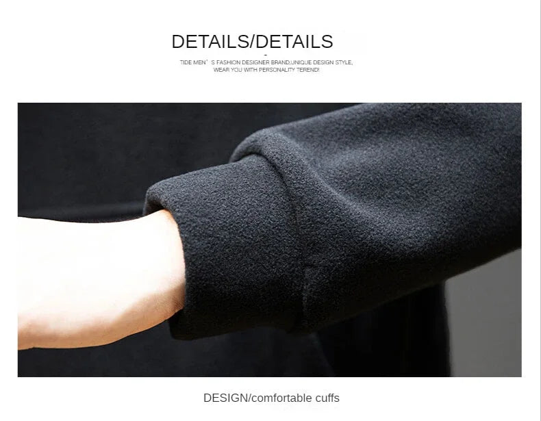 2026 Men's Thick Polar Fleece Sweatshirt Paired Couple Y2k Streetwear Autumn Winter Hood Sports Black Windproof Oversized Hoodie