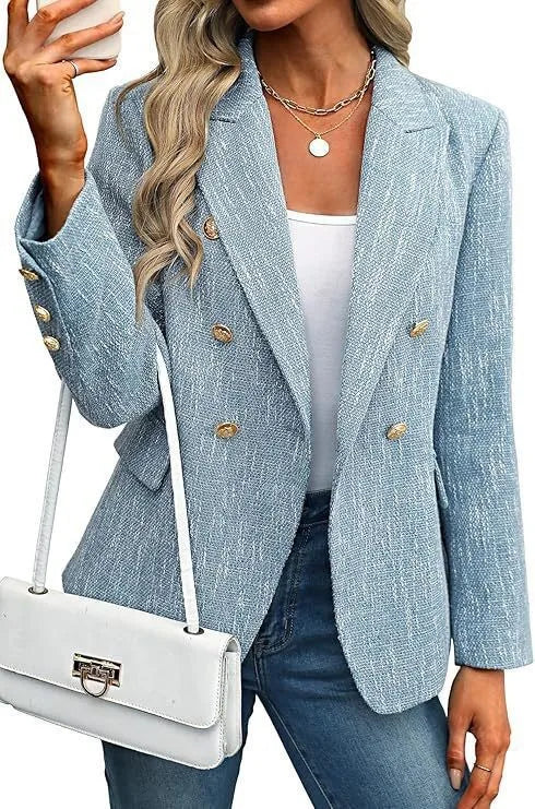 2026 Women's New Fashion Trend Temperament Basic Slim Slim Versatile Suit Solid Color Simple Office Commuter Suit Women's Suit