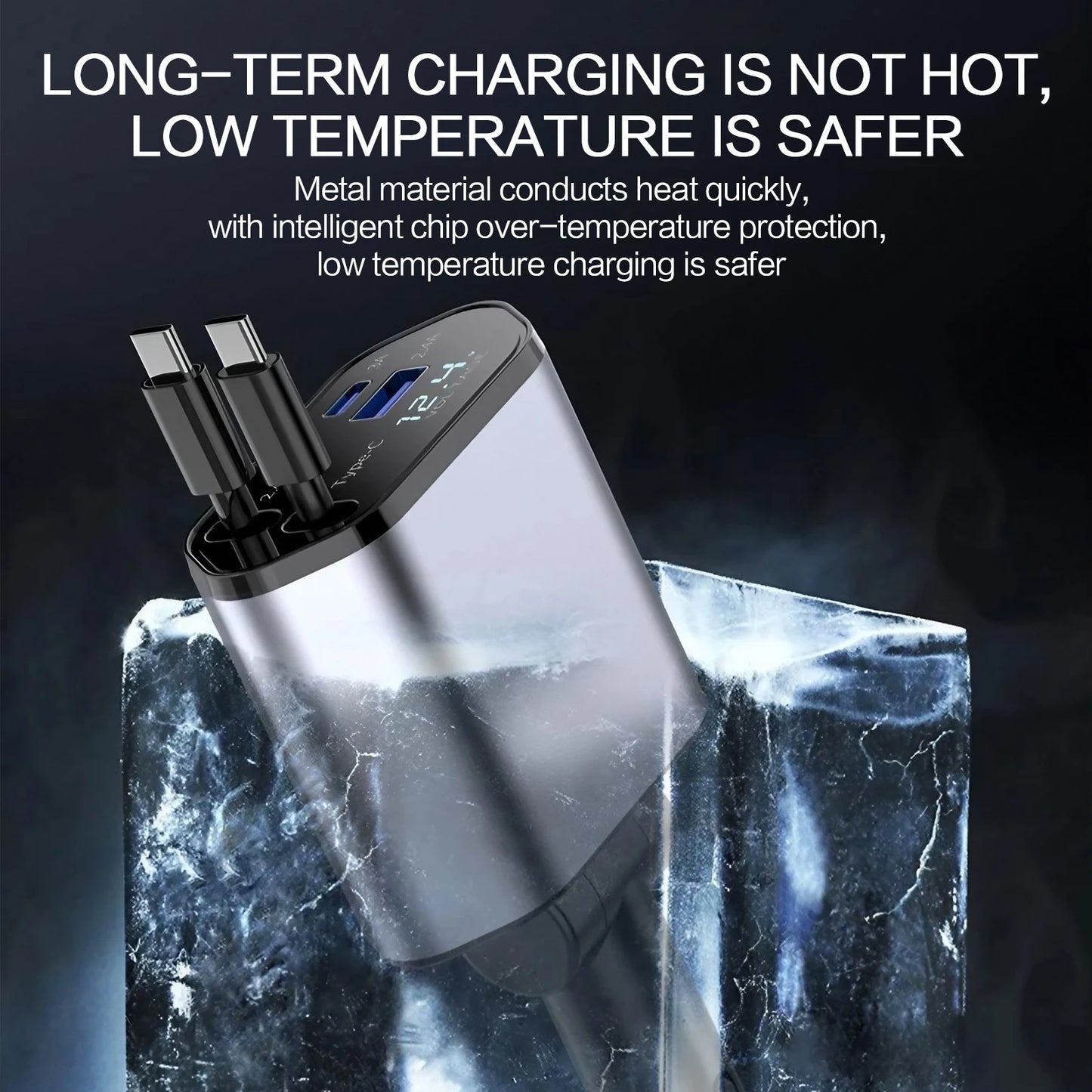 High Quality 3.1A Dual USB Car Charger 2 Port LCD Display Voltmeter 12-24V Cigarette Lighter Socket Car Charger Adapter