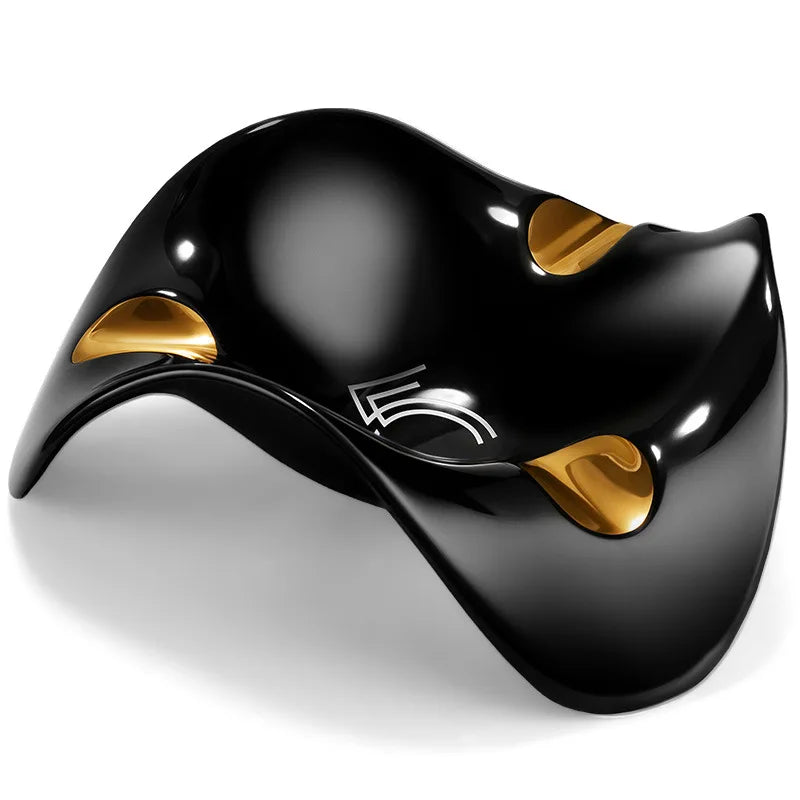 Triangular Ceramic Cigar Ashtray, Wave Design Multi-Caliber Smoke Groove