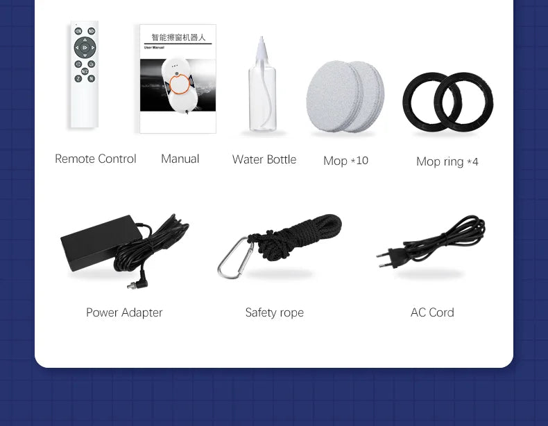 Robotic Window Cleaner Washing Windows Robot with Spray ,Two Water Tank,Spin Mop,5600Pa,Remote control, Home Robot Washer Glass