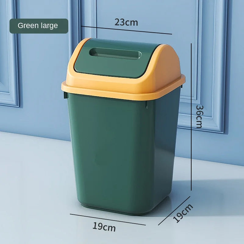 Trash can household bathroom toilet kitchen living room with cover bedroom large capacity shaking cover storage bucket