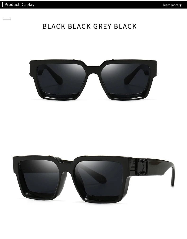 2024 Brand Rectangle Sunglasses Women Men Shades Retro Square Black Sun Glasses Eyewear Trendy Punk Eyeglasses For Male UV400