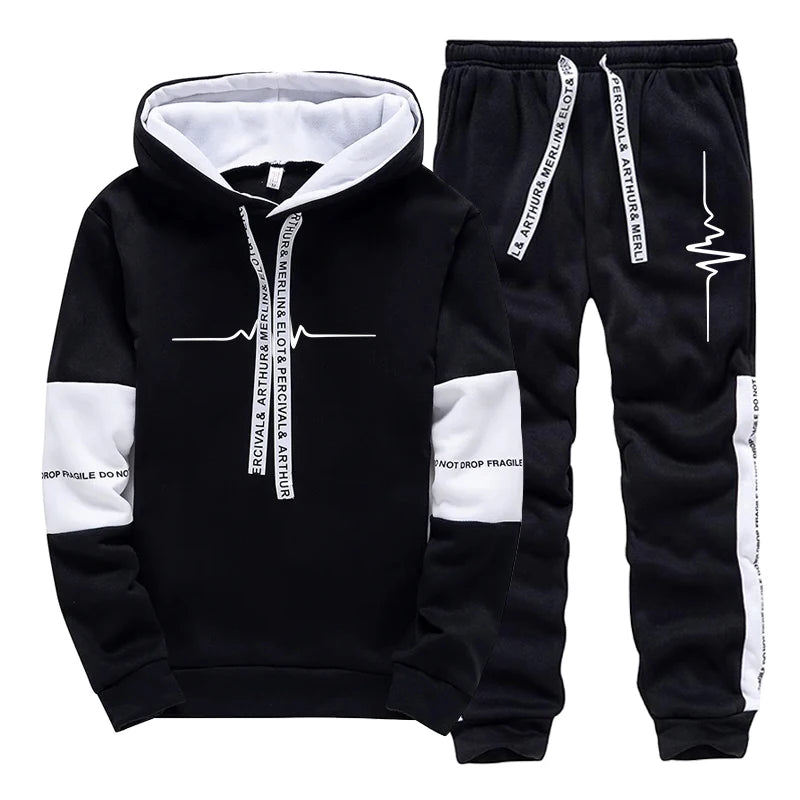 Hooded Casual Men's Tracksuit 2026 Spring Hot Sales Outdoor Daily Sports Single Sweatshirts And Sweatpants Comfort Print Quality