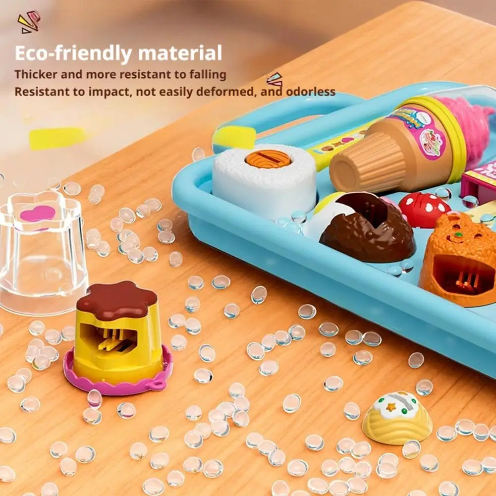 NEW Food Feeding Pudding Feeding Ice Cream Toy Set Early Education Food Platter Role Play Fun Children Girl Play House Toys Gift