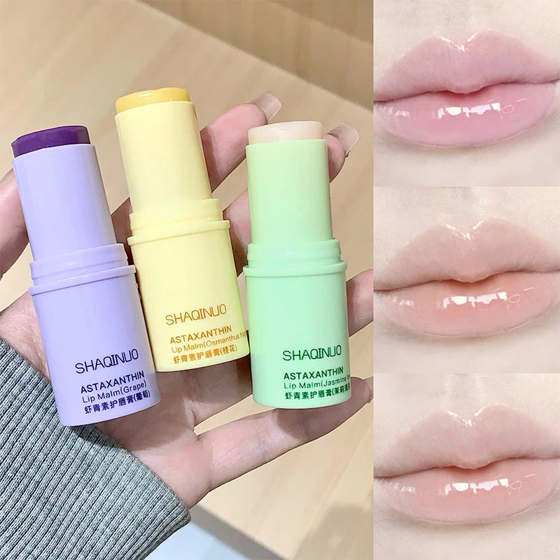 SHAQINUO Astaxanthin Lip Balm - Deep Moisturizing, Reduces Lip Lines, Fruity Fragrance, Say Goodbye to Chapped Lips