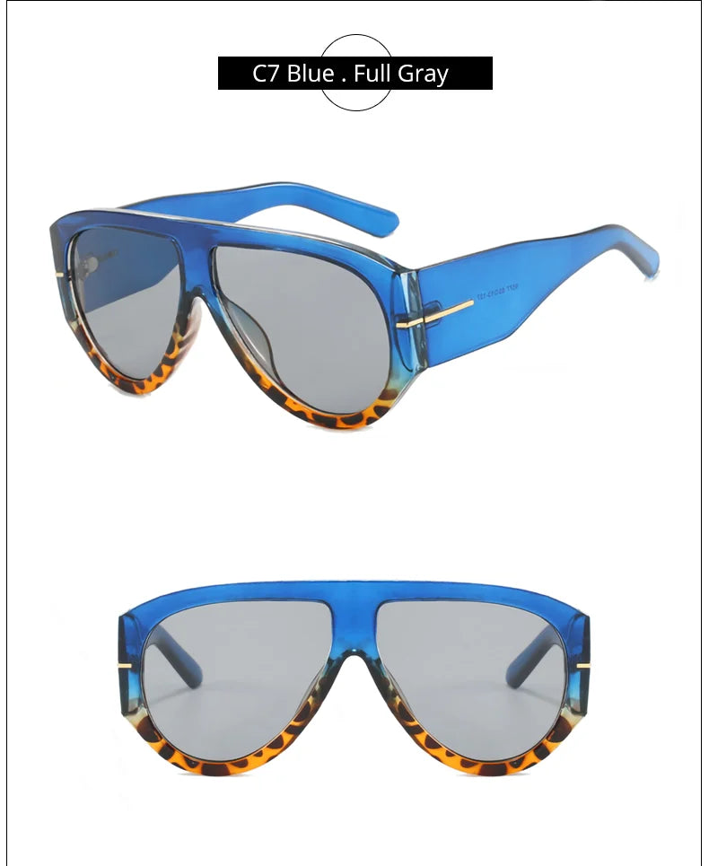 2025 Oversized Pilot Sunglasses for Women Men UV Protection Stylish Eyewear Thick Frame Unique Luxury Designer Sun Glasses Shade