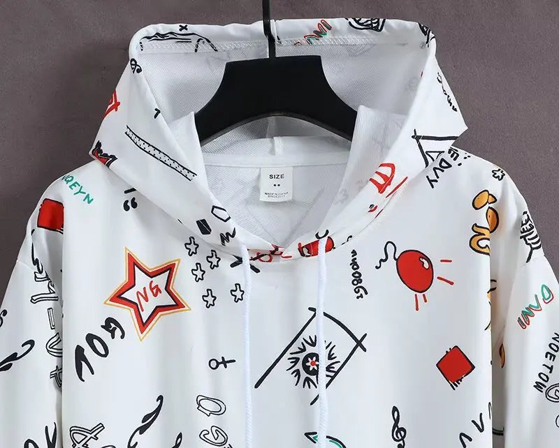 Spring New Arrival Men's Pullover Hoodie Korean Style High Street Harajuku Hooded Sweatshirt  Loose Fit Fashion Men's Clothing