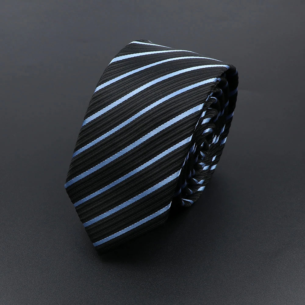 Mens 5cm Slim Tie Striped Plaid Red Black Narrow Necktie For Wedding Party Business Men Formal Suit Shirt Cravats Accessory Gift