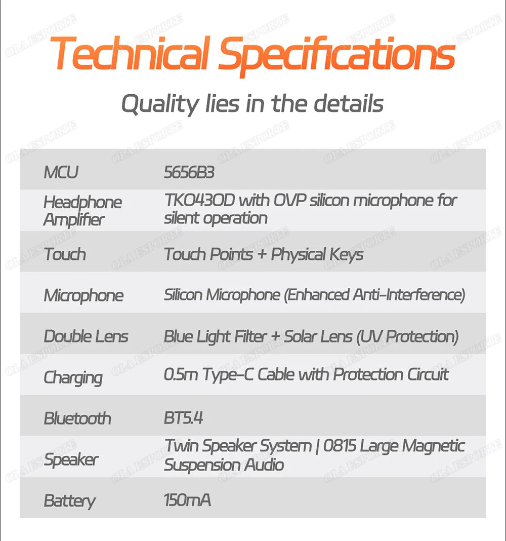 AI Smart Glasses Anti Blue Light Bluetooth 5.3 Wireless Call Music Playback Voice Assistant Amart Glasses Waterproof Sunglasses