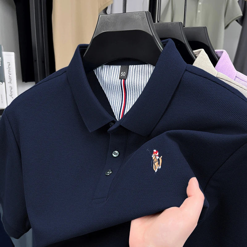 High end brand 100% cotton short sleeve polo shirt luxury pony embroidery men's summer comfort fashion designer new Paul T-shirt