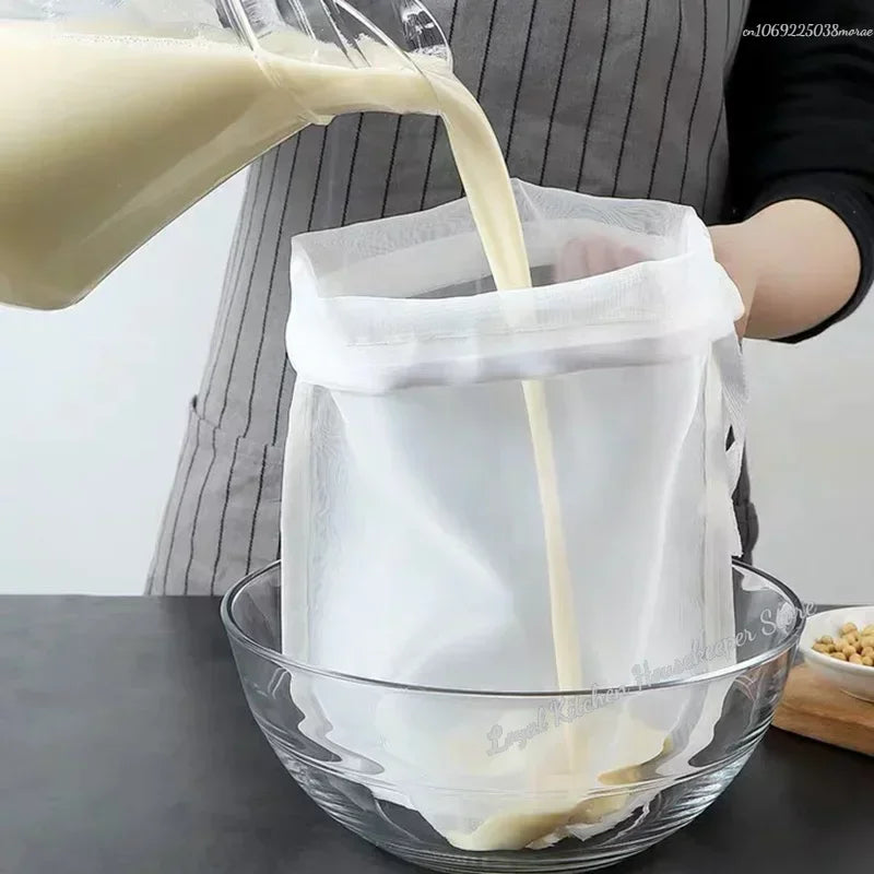 Food Grade Soy Milk Wine Nylon Filter Bag Net 100 Mesh Tea Beer Coffee Oil Reusable Filter Fabric Bags Kitchen Filter Fabric Bag