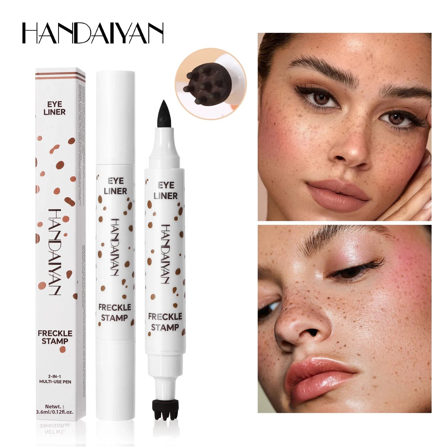 Double Head Concealer Pen Waterproof Long Lasting Freckle Stamp Eyeliner Quick Dry Natural Cover Pencil Life Like Makeup