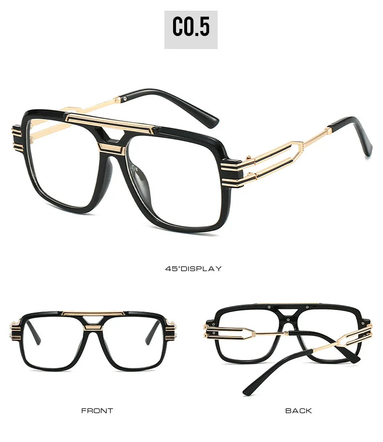Square Sunglasses for Men Women Luxury Vintage Fashion Transparent Lens Sun Glasses Gafas De Sol Hombre Lunette Soleil Femme
