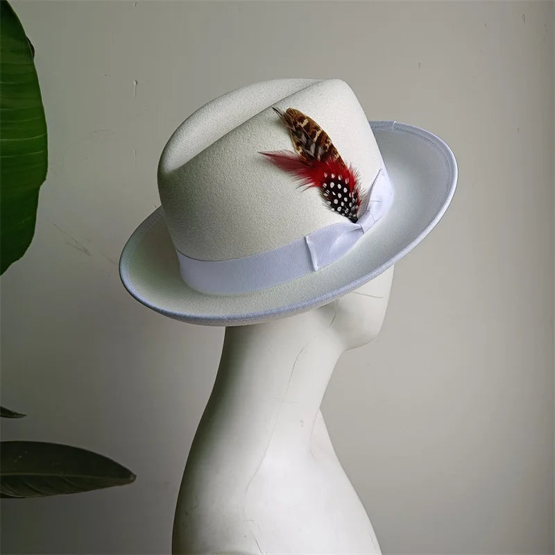 Green Retro Men's Spring Hat Unisex Men's Bow Women's Curved Brim Wide Brim Sun Hat Straw Hat Beach Hat sombrero hombre